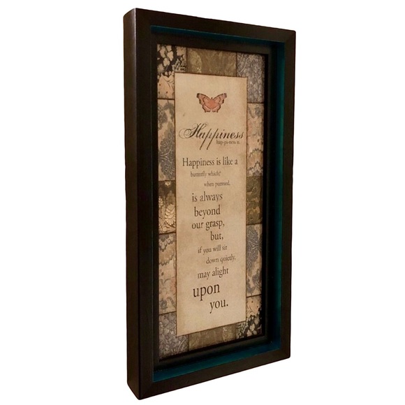 Y2K happiness is like a butterfly Nathaniel Hawthorne framed quote - Picture 2 of 7